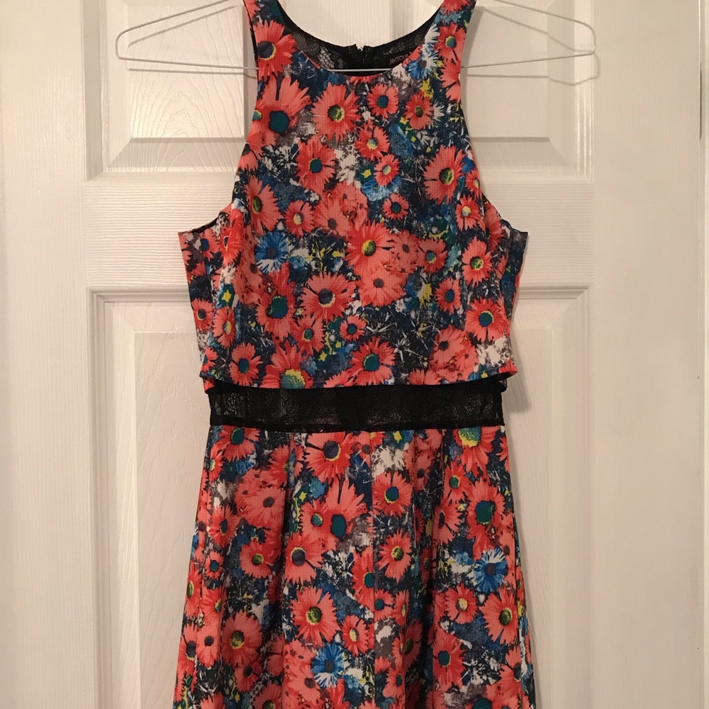 Flower and lace romper